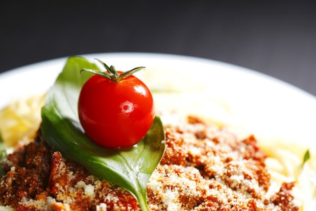 Spaghetti bolognese på tallerken